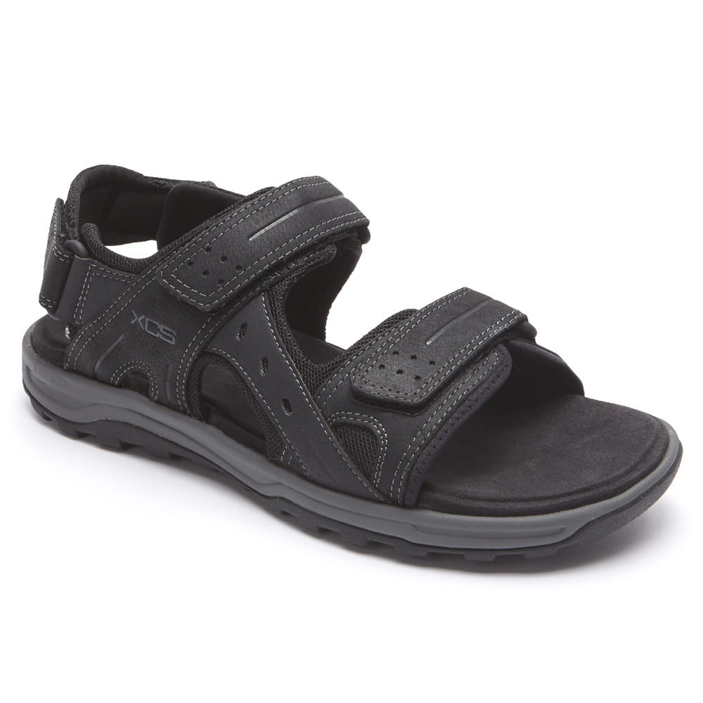 Rockport Mens Trail Technique Adjustable Velcro - Sandals Black - SLQ654791